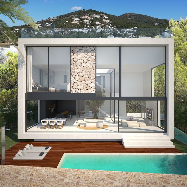 Modern Nybyggd Villa Med Havsutsikt Till Salu Pa Ibiza Luxinmo